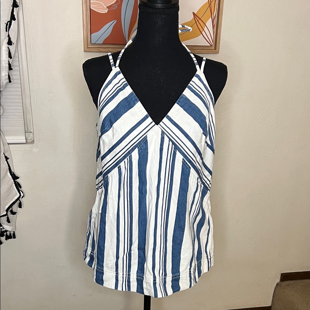 Universal Thread Striped Denim Tank Top Size M